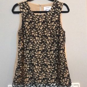 Neiman Marcus sleeveless black lacy blouse